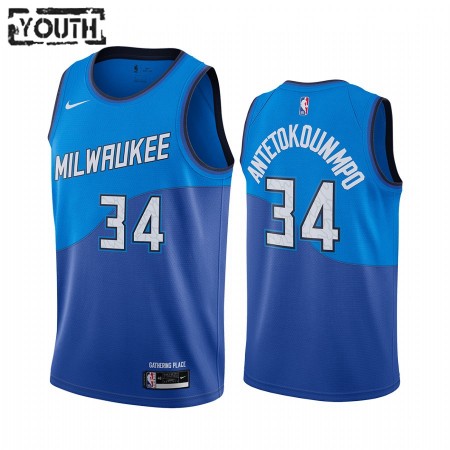 Dres Milwaukee Bucks Giannis Antetokounmpo 34 2020-21 City Edition Swingman - Dječji
